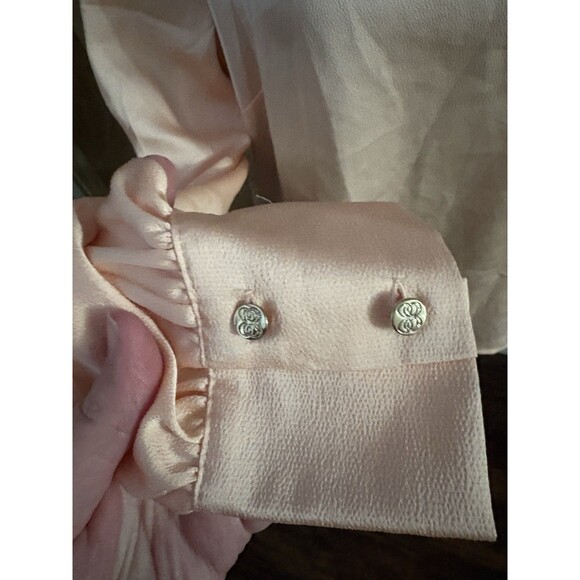 Cece Peach V-neck Blouse‎ With Button Sleeves Size Small Pink - Picture 3 of 5